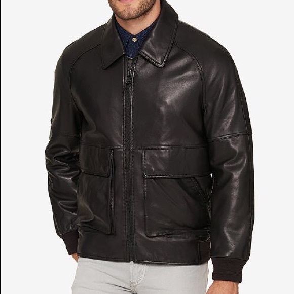 Marc Andrew Lambskin Leather Aviator Jacket - Picture 5 of 5